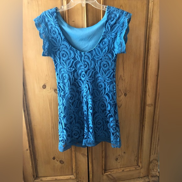 Blue Lace Mini Dress from Nordstrom - Picture 3 of 4